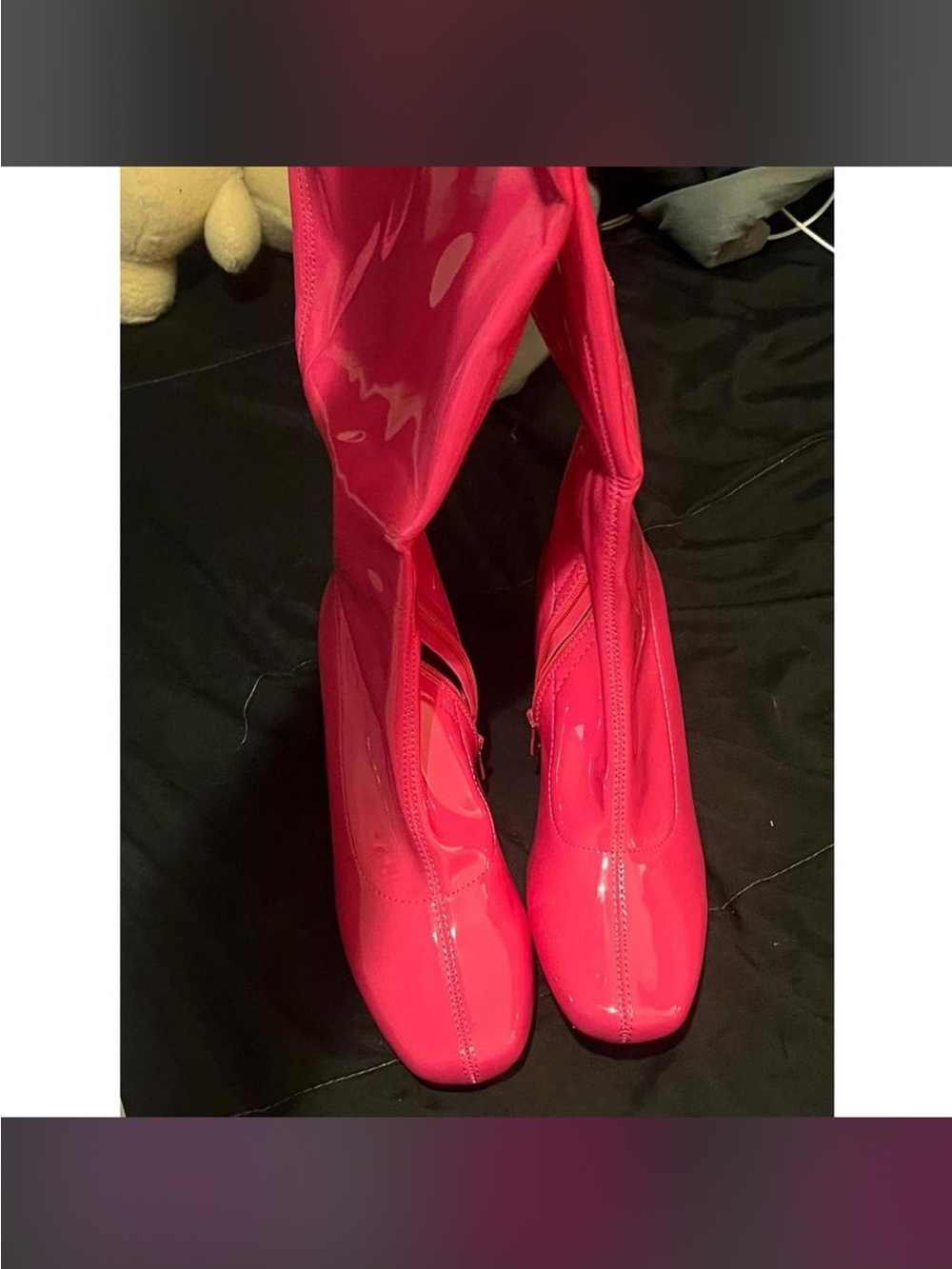 Dream Pairs Hot Pink Patent Over-the-Knee Boots